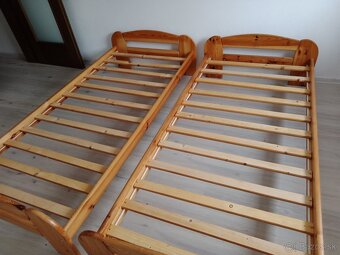 2ks drevené postele  masív 200x90 - 2