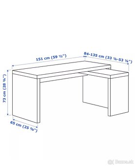 Biely písaci stôl ikea - 2