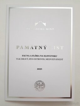 Pamätný list Fauna a flóra 3,33 euro - 2