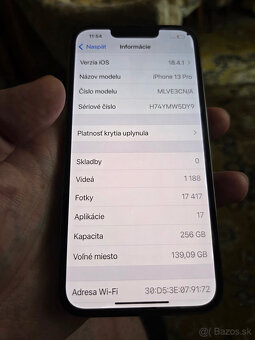 Iphone 13 PRO 256GB čierny Zachovalý stav - 2