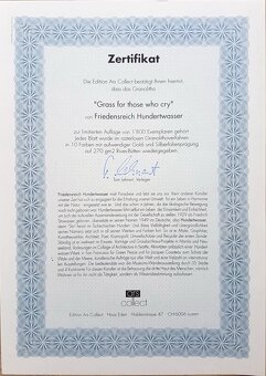 Friedensreich Hundertwasser - (CERTIFIKAT) - 2