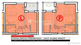 2 izbový byt 46,8 m² v novom projekte, Mlynárce, Nitra - 2