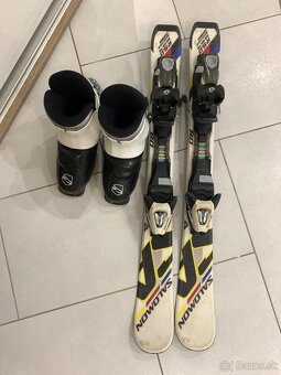 Predám detské lyže Salomon 80cm + lyžiarky EU 32 - 2