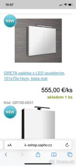 Kúpeľňová zrkadlová skrinka 101 cm šírka - 2