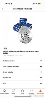 Sada kotúčov a platničiek brzdy Meyle - 2