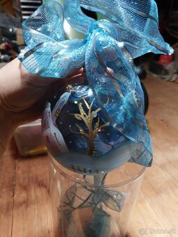 Retro veľka sklenená vianočná guľa - 2