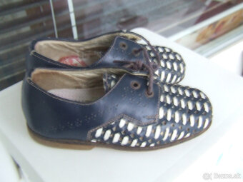 Staré kožené topánočky. Talianské. Pekná dekorácia. - 2