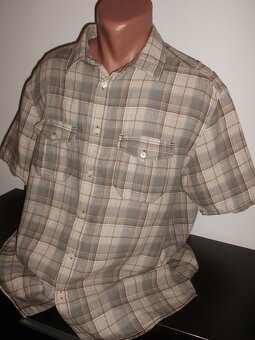 Pánska hnedá košeľa s krátkym rukávom, veľkosť L - 2