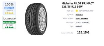 NOVE LETNE Michelin 225/55 R16 - 2