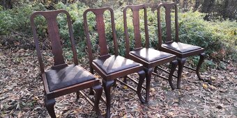 Starožitné 4x kožené židle - 2