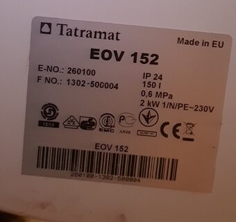 Bojler elektrický 150L Tatramat - 2