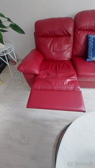 Sedacia súprava/gauč v bordovej farbe - 2