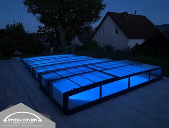 Zastrešenie bazéna, bazénu,420 x 850 x 65 cm - SYSTEM COVERS - 2