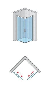 Sprchový kút 100x100 SanSwiss DIVERA - 2