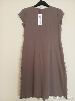 Šaty letné, ozdobná aplikácia, krátky rukáv, Zn. HERMA - 2