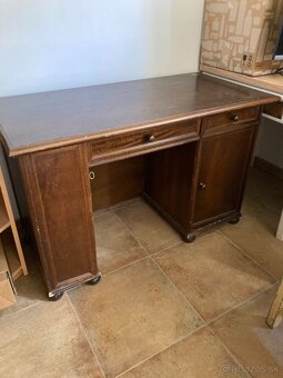 Starožitný drevený písací stôl - 2