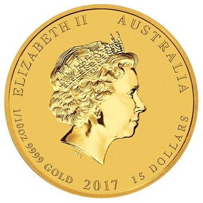 Zlata minca 1/10 oz Lunar Rok Kohúta 2017 - 2