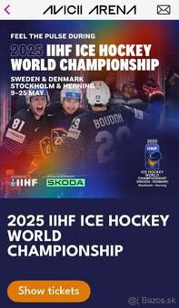 Vstupenky na MS v Hokeji 2025 - 2