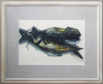 Studený František, Údenáče, 60. roky, olej, 30x45 - 2