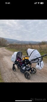 Kočík pre dvojičky Bebetto 42 + 2 autosedačky - 2