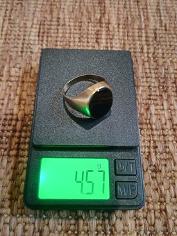 Pánsky zlatý prsten s ónyxom - 2