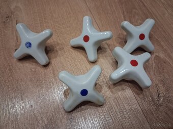 Retro porcelánové kohútiky na starú batériu (5 ks) - 2