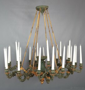 Palácový francouzský empírový lustr 24 svíček - 2