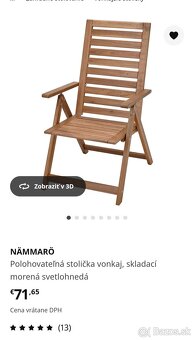 Zahradne polohovatelne Ikea stolicky. - 2