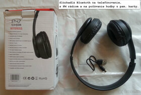 Predám bluetoth slúchadlá s FM rádiom a nabij. káblom. - 2