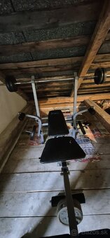 Predám fitness lavicku s 55kg závažím a jednoručky - 2