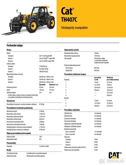 Teleskopický manipulátor CAT TH407C - 2