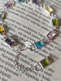 Náramok striebro 925 s kamienkami - 2