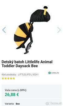 Detský batoh včielka / kostým včielka - 2