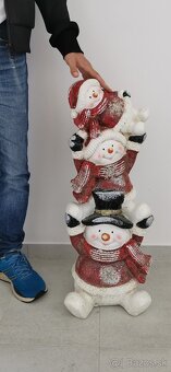 Vianočná dekorácia – 3 snehuliaci, cca 80 cm - 2