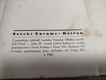 BOTČAN, mazlíček staré Kijo--1942--Sōseki Natsume--Nakladate - 2