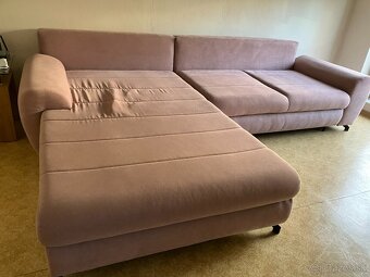 ROHOVÁ SEDAČKA Dusty Rose / Staroružová - LUXUSNÁ - 2