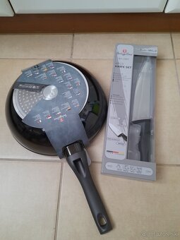 Wok panvica , nova Berlinger H. + nože spolu ppredam - 2
