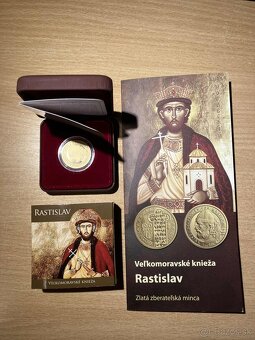 100eur 2014 knieža Rastislav Veľká Morava VZÁCNA ZLATÁ MINCA - 2