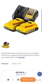 AKU Set Batérii a nabíjačky pre náradie DeWalt - 2