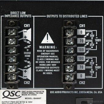 Profesionálny stereo zosilňovač QSC Audio ISA 800T - 2