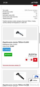 Predám zapaľovacie cievky TESLA CL003 - 2