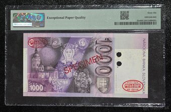 1000 Sk 1999 G anulát s pečaťou DeLaRue ,PMG 66 TOP POP - 2