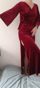 Vínovo červené šaty s vysačkou - 2