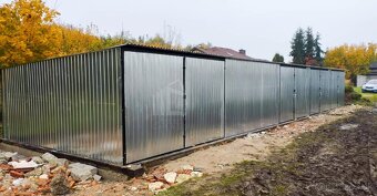 Plechová garáž 6x6 pozinkované prevedenie, 2x výklopná brána - 2