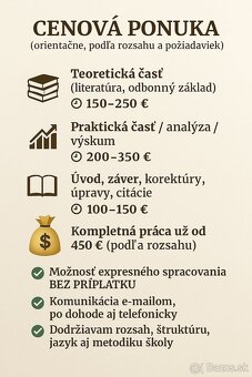 Vypracovanie VŠ (bakalárska, diplomová, MBA) a iných prác - 2