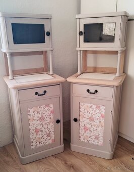 Zrenovované vintage retro nočné stolíky - 2