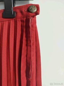 Dámska bordová/červená plisovaná sukňa midi/po kolená - 2