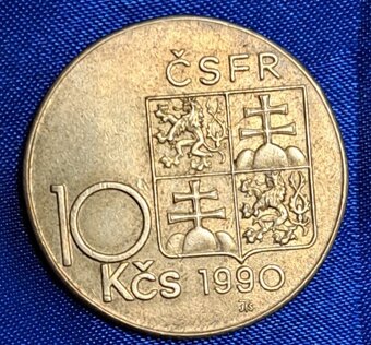 Československo T. G. Masaryk 10 koruna vzácna cenná minca 19 - 2
