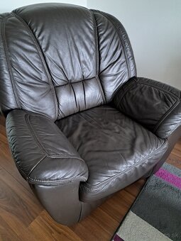 Kožená sedačka kanapa + fotelky - 2