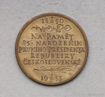 AE Medaila TG Masaryk 1935 - Narodeninová - TOP STAV - 2